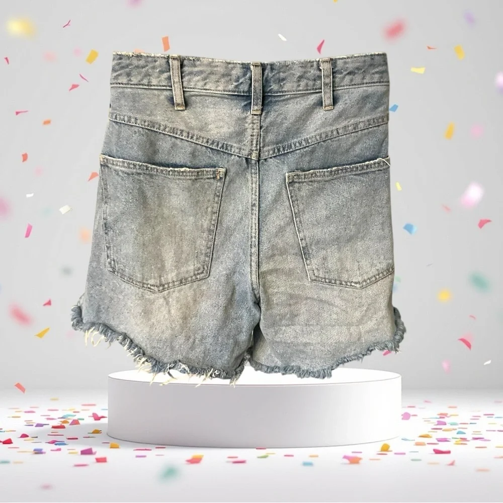 We the Free Blue‎ Denim Distressed Jean Short 27 Women Ripped Summer Streetwear